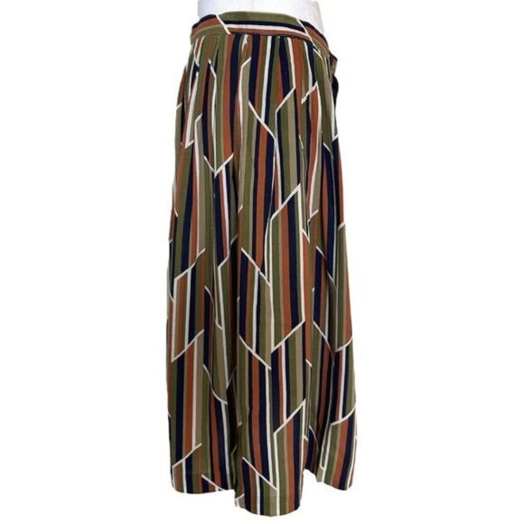 Vintage Button Front A Line Skirt Geo Print Knee Length Size Medium - Picture 4 of 6